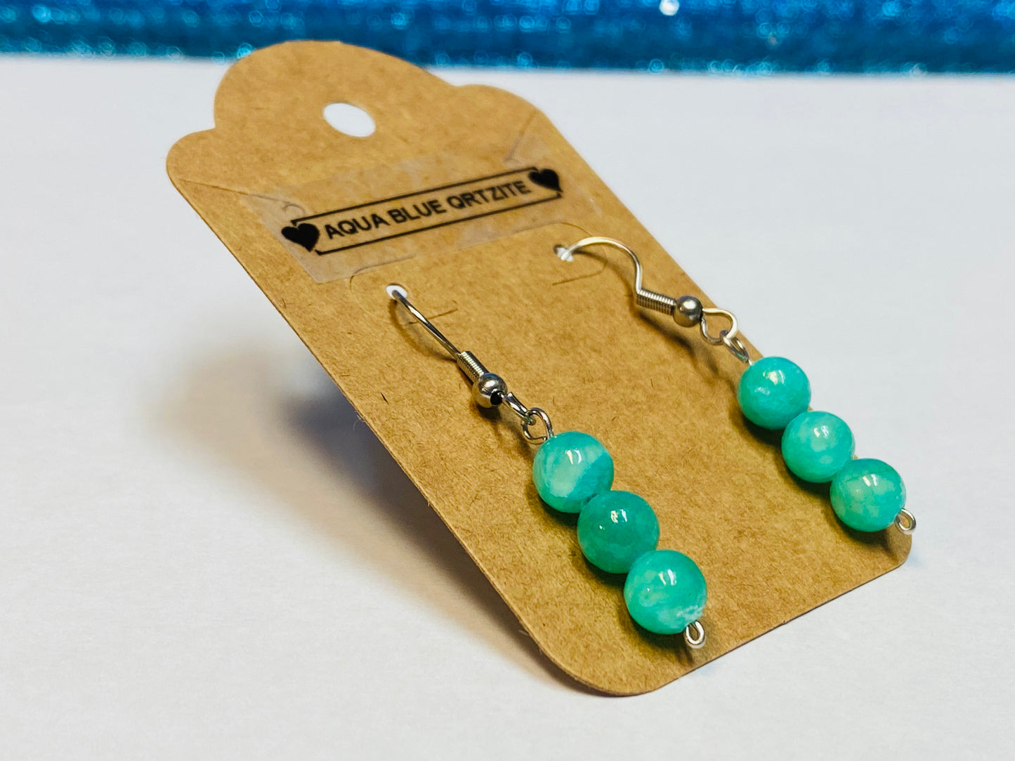 Aqua Blue Quartzite Earrings