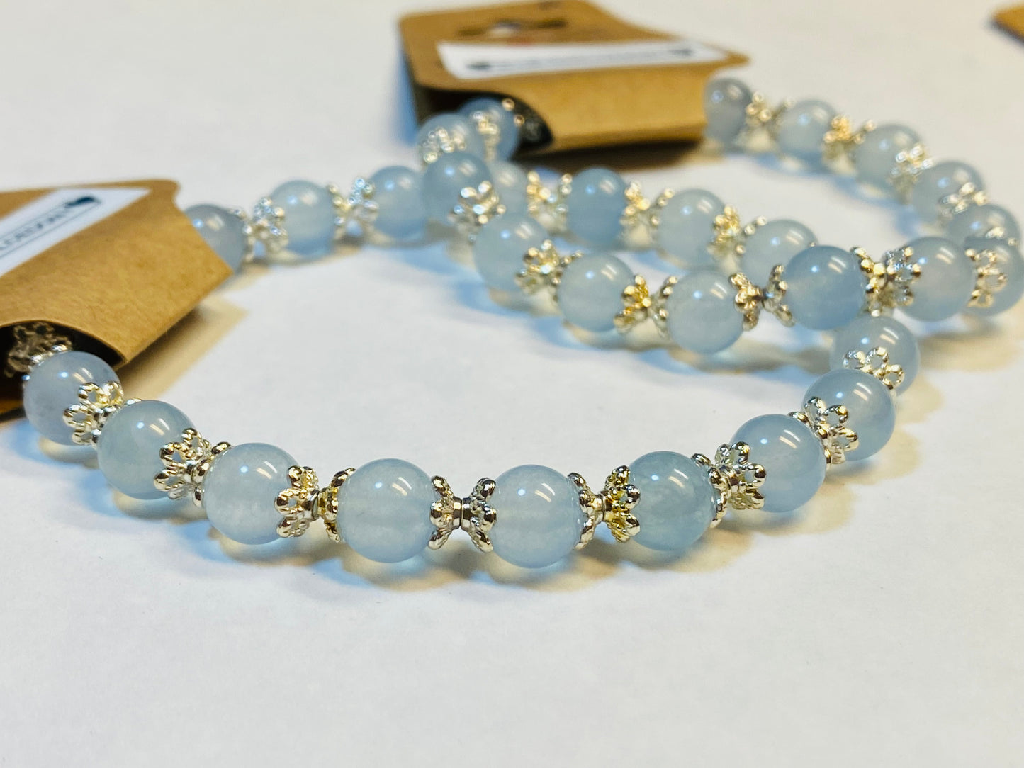 Blue Chalcedony Flower Bracelet