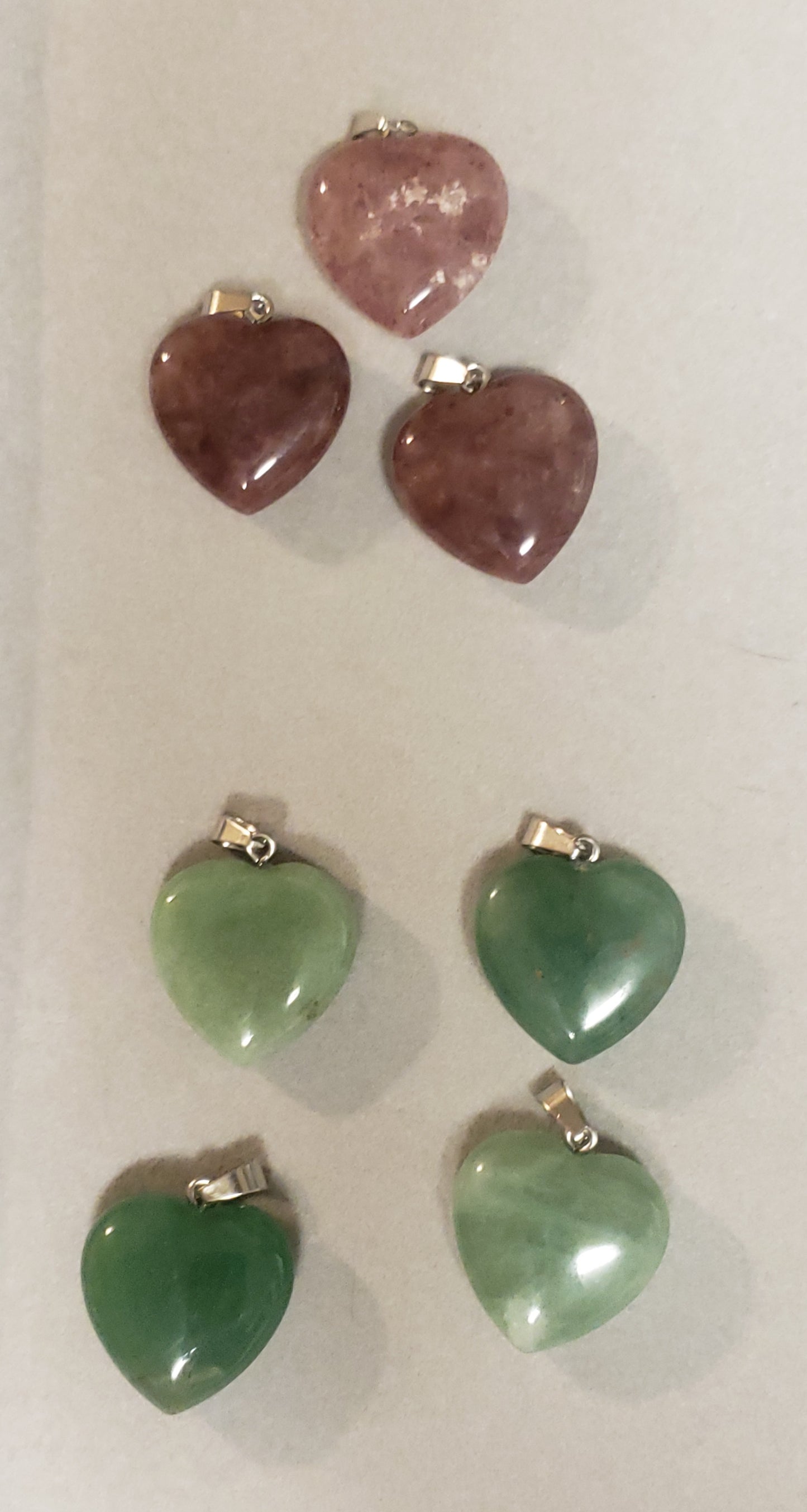 Crystal heart pendants