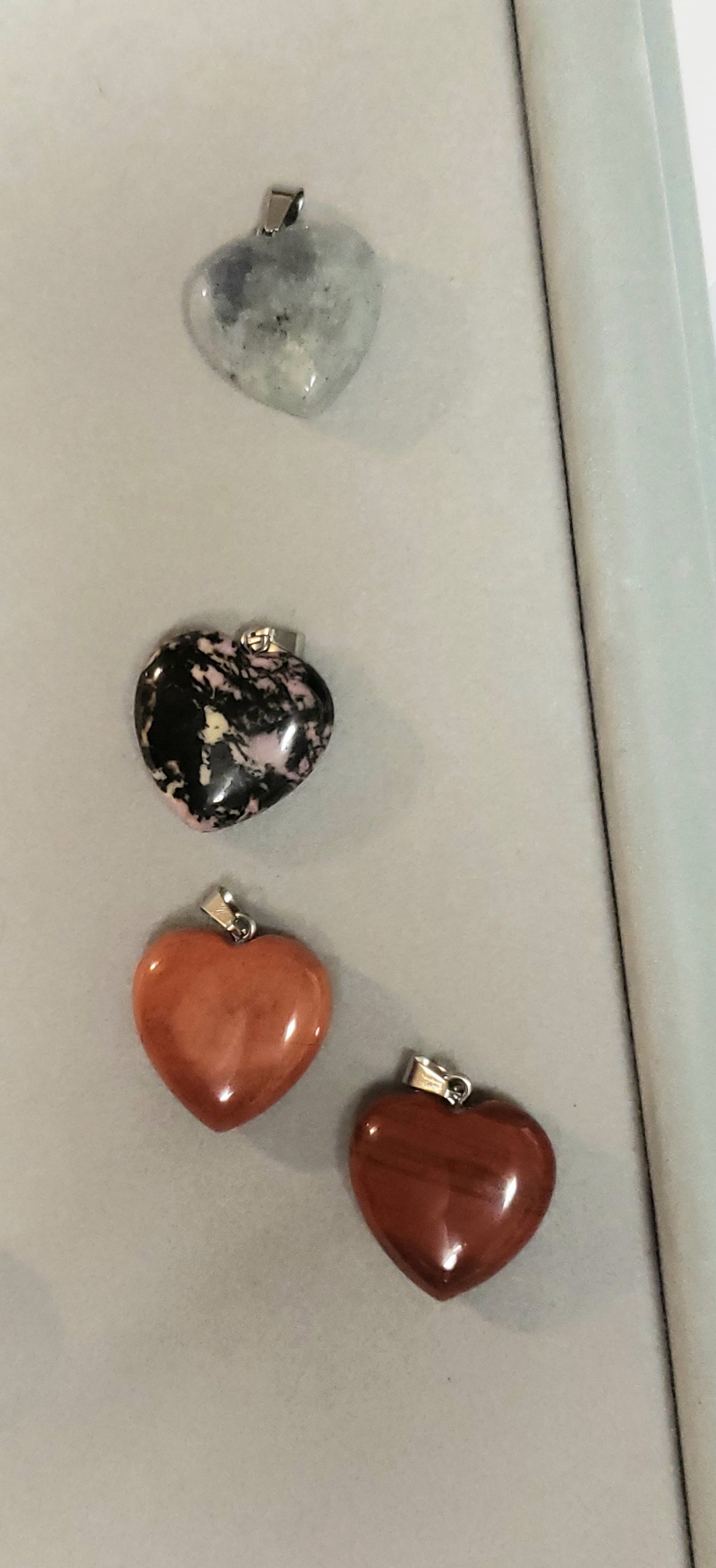 Crystal heart pendants