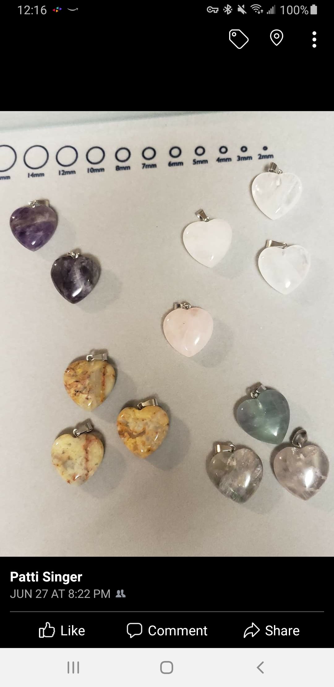 Crystal heart pendants