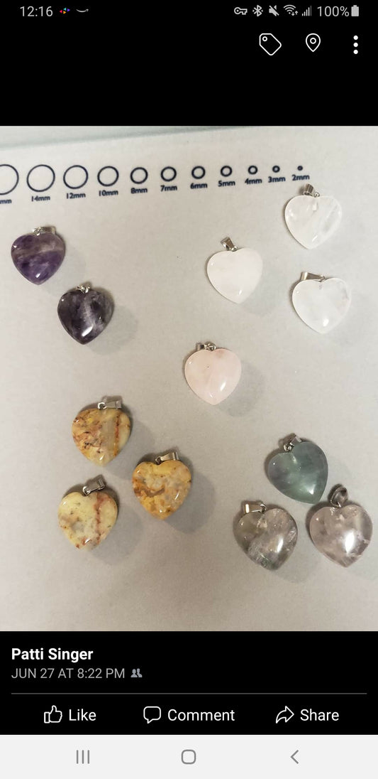 Crystal heart pendants
