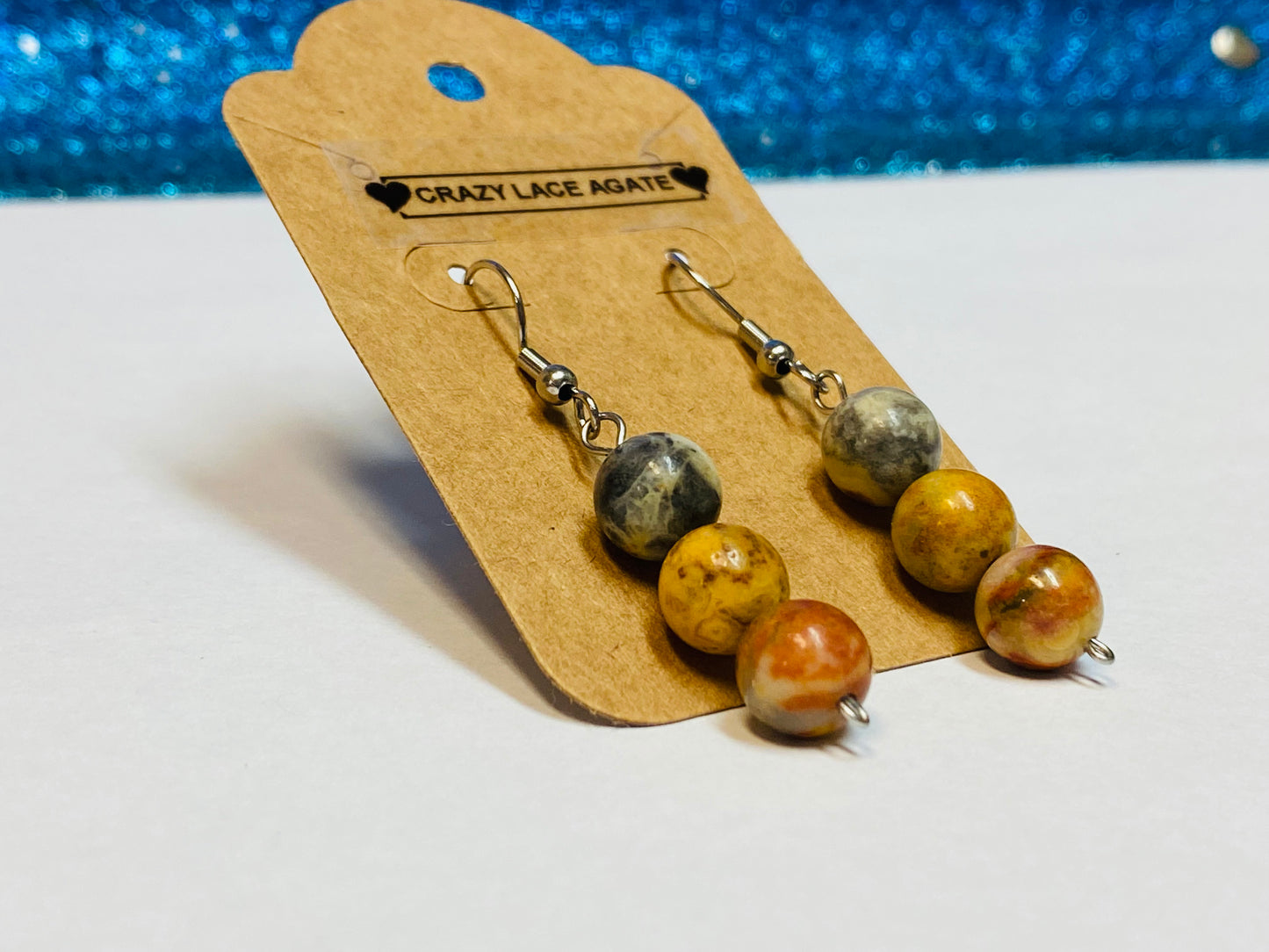 Crazy Lace Agate Earrings