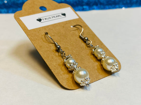 Faux Pearl Earrings Small&Large Bead