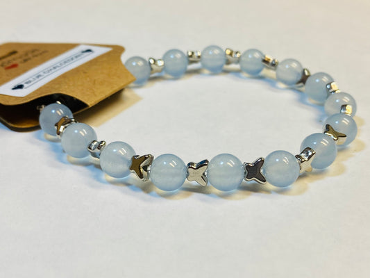 Blue Chalcedony Butterfly Bracelet