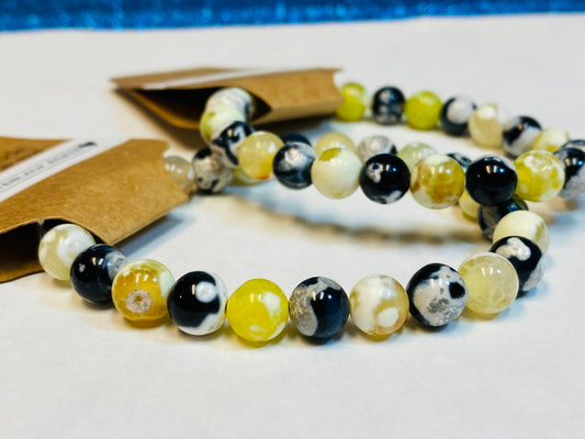 Firefly and Black Agate Bracelet