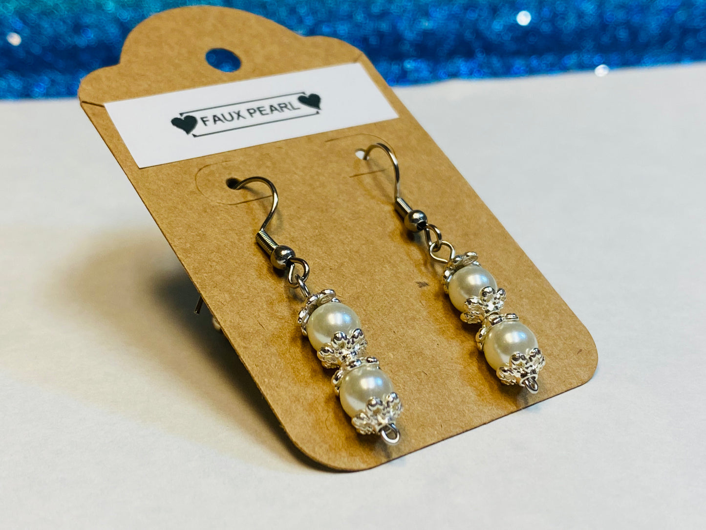 Faux Pearl Earrings Small Bead