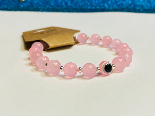 Evil Eye Pink Chalcedony