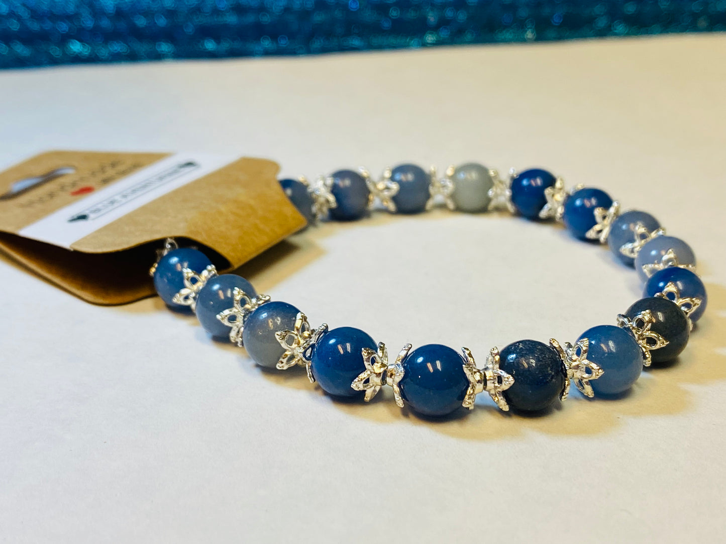 Blue Adventurine Flower Bracelet