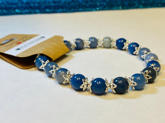 Blue Adventurine Flower Bracelet