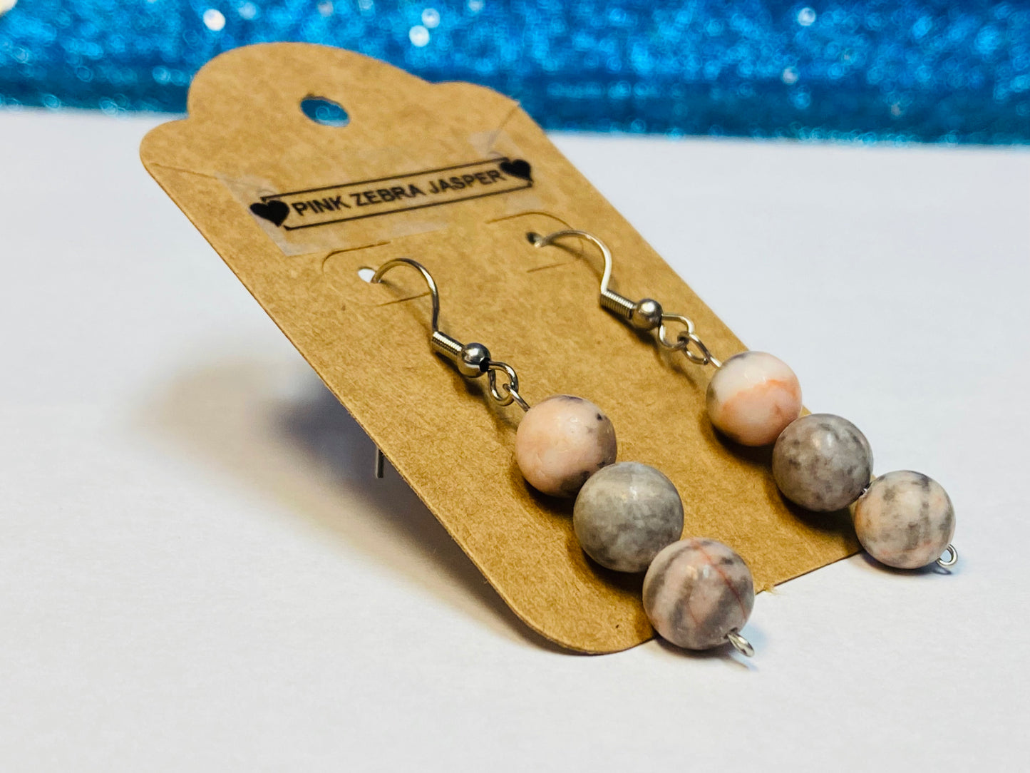 Pink Zebra Jasper Earrings