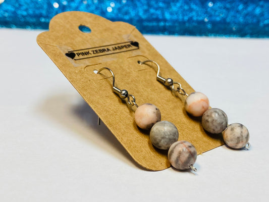 Pink Zebra Jasper Earrings