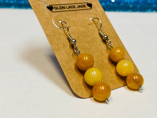 Golden Lace Jade Earrings