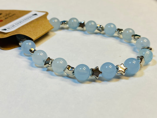 Blue Chalcedony Star Bracelet