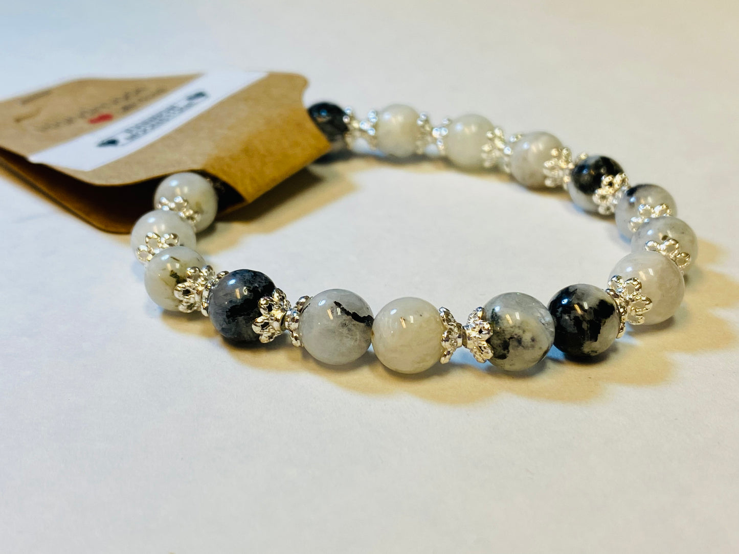 Rainbow Moonstone Flower Bracelet