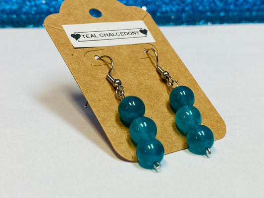 Teal Chalcedony Earrings