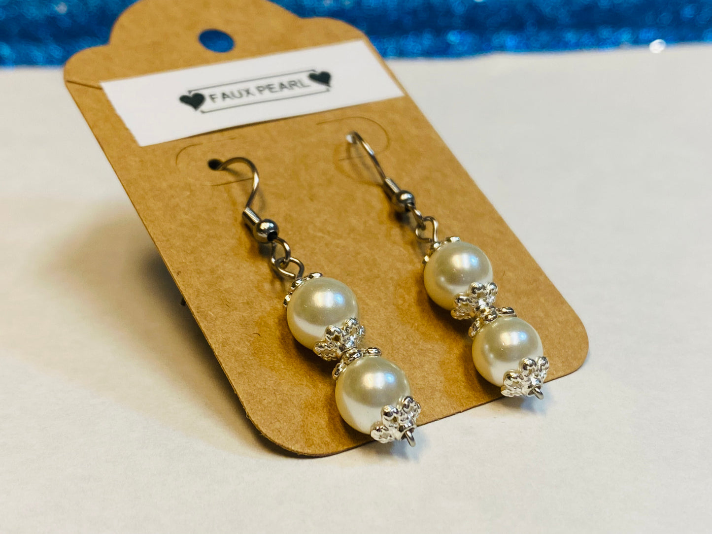 Faux Pearl Earrings Large Bead